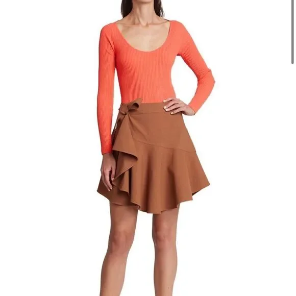 ?ALC Adelaide side tie wrap skirt deep Amber new without tags - Picture 8 of 11